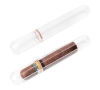 Linkidea Lot de 2 étuis à cigares transparents et hermétiques pour homme - Tubes à cigares de poche portables avec capuchons