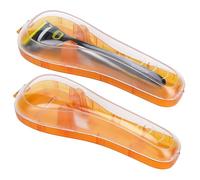 Linkidea Lot de 2 étuis pour rasoir, étui rigide de protection pour rasoir de voyage portable, boîte de protection pour rasoir manuel compatible avec Fusion 5 ProGlide, Sensor 3 (Orange)