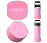 Linkidea Lot de 2 housses de protection pour bouteille d'eau compatibles avec YETI Rambler Jr. Kids 12 oz, Rambler 12 oz/18 oz, Yonder 20 oz/25 oz, en silicone antidérapant pour (Rose clair)