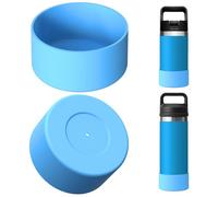 Linkidea Lot de 2 Housses de Protection pour Bouteille d'eau compatibles avec Yeti Rambler Jr. Kids 12 oz, Rambler 12 oz/18 oz, Yonder 20 oz/25 oz, en Silicone antidérapant pour (Bleu)