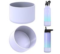 Linkidea Lot de 2 Manchons de Protection pour Bouteille d'eau compatibles avec Les Bouteilles à goulot Large/étroit Iron °Flask (12oz/14oz/16oz/18oz/20oz/22oz/24oz) en Silicone (Brouillard)