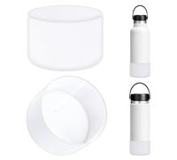 Linkidea - Lot de 2 manchons pour bouteilles d'eau compatibles avec les bouteilles Hydro Flask à large ouverture de 12 oz,14 oz,16 oz, 18 oz y 20 oz, avec fond de protection en silicone (Transparent)