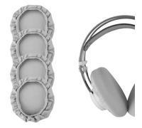 Linkidea Lot de 2 Paires de Coussinets d'oreille en Tissu lavables pour écouteurs et Jeux vidéo (L, Gris)