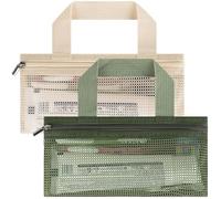 Linkidea Lot de 2 pochettes de voyage pour brosse à dents manuelles, sacs de transport portables en maille avec fermeture éclair pour dentifrice, compatibles avec Colgate Extra Clean, Oral-B