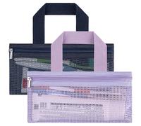 Linkidea Lot de 2 pochettes de voyage pour brosse à dents manuelles, sacs de transport portables en maille avec fermeture éclair pour dentifrice, compatibles avec Colgate Extra Clean, Oral-B
