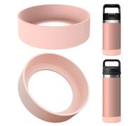 Linkidea Lot de 2 protections de fond de bouteille compatibles avec les gourdes YETI Rambler Jr. Kids 12oz, Rambler Bottle 12oz/18oz et Yonder 20oz. Protection antidérapante en silicone(Rose glacé)