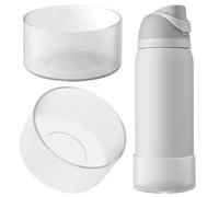 Linkidea Lot de 2 protections pour bouteille d'eau compatibles avec la bouteille de sport Owala FreeSip 32 oz, protection antidérapante en silicone pour le fond de la bouteille (Blanc clair)