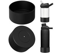 Linkidea Lot de 2 protège-Bouteilles compatibles avec CamelBak Eddy+ 590 ml/750 ML, Chute Mag 590 ml/750 ML, Capuchon de Transport et Protection antidérapante en Silicone (Noir)