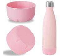 Linkidea Lot de 2 protège-Bouteilles compatibles avec Les Bouteilles de 50 cl Original, BJPKPK et Mira Cascade Cola, avec Protection en Silicone (Rose Clair)