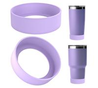 Linkidea Lot de 2 protège-bouteilles compatibles avec les gobelets et tasses de voyage YETI de 20 oz/30 oz, protection de fond antidérapante en silicone pour bouteilles d'eau (Violet)