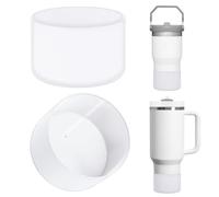 Linkidea Lot de 2 protège-bouteilles compatibles avec les gobelets Stanley Quencher H2.0 (20oz/30oz/40oz) et IceFlow Flip (20oz/30oz) et protège-bouteilles en silicone (Transparent)