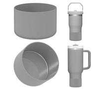 Linkidea Lot de 2 protège-bouteilles compatibles avec les gobelets Stanley Quencher H2.0 (20oz/30oz/40oz) et IceFlow Flip (20oz/30oz) et protège-bouteilles en silicone (Gris)