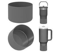Linkidea Lot de 2 protège-bouteilles compatibles avec les gobelets Stanley Quencher H2.0 (20oz/30oz/40oz) et IceFlow Flip (20oz/30oz) et protège-bouteilles en silicone (Anthracite)