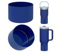 Linkidea Lot de 2 protège-bouteilles compatibles avec les gobelets Stanley Quencher H2.0 (20oz/30oz/40oz) et IceFlow Flip (20oz/30oz) et protège-bouteilles en silicone (Cobalt)