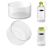 Linkidea Lot de 2 protège-Bouteilles compatibles avec Les goulots Larges Nalgene Sustain (940 ML/1,225 ML) et étroits (940 ML) en Silicone antidérapant (Blanc Transparent)