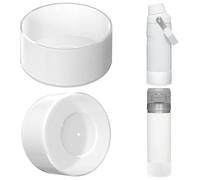 Linkidea Lot de 2 protège-bouteilles compatibles avec Stanley Quick Flip GO 24oz, IceFlow Fast Flow 16oz, protection de fond de bouteille en silicone (blanc transparent)