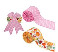 Linkidea Lot de 2 rouleaux de ruban décoratif à bords métalliques pour nœuds, couronnes, emballage cadeau, décoration à faire soi-même (multicolore, 6,1 cm x 9,1 m chacun)