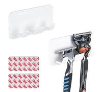 Linkidea Lot de 2 Support Rasoir Adhésif pour Douche, Montage Mural étanche, compatible avec Gillette Fusion 5, ProGlide, Venus, Harry’s & Dorco (Blanc)