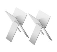 Linkidea Lot de 2 supports à cigares pliables en acier inoxydable pour homme (argenté)