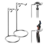 Linkidea Lot de 2 supports de rasoir de sécurité en acier inoxydable, support de rasoir de voyage, compatible avec rasoir de sécurité à long manche, Fusion 5, Proshield, Mach 3 (argent/chrome poli)