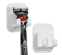 Linkidea Lot de 2 supports de rasoir, support de rasoir de douche pour rangement dans la salle de bain, compatible avec Vikings Blade the Chieftain, Merkur Classic MK-23C (Blanc)