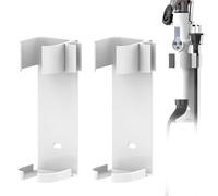 Linkidea Lot de 2 Supports muraux Extra Larges pour Fer à friser de Moins de 4,5 cm de diamètre pour appareils de Coiffure, fers Plats, Baguettes à friser (Blanc, Moyen)