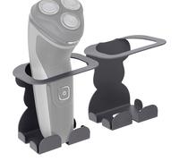 Linkidea Lot de 2 supports muraux pour rasoir électrique, compatible avec Philips Shaver 3600 & 2400, support de rasoir autoadhésif en acier au carbone avec trous de drainage (Gris)