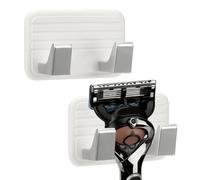 Linkidea Lot de 2 supports muraux pour rasoir, pour douche, compatibles avec Gillette Labs avec barre exfoliante, NFL Patriots, NFL Bears et NFL 49ers (Blanc)