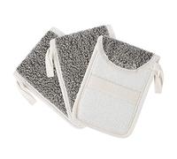 Linkidea Lot de 3 pochettes économiseuses de savon en lin, sac à savon exfoliant pour le corps, porte-éponge à suspendre pour bain ou douche
