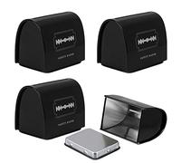 Linkidea Lot de 4 banques de lames de rasoir de sécurité, étui de protection en métal pour rasoir pour ranger les lames usagées (noir)