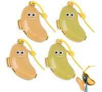 Linkidea Lot de 4 étuis de voyage pour brosse à dents avec distributeur de dentifrice, protecteur de tête de brosse à dents portable, joli capuchon en silicone en forme de banane compatible avec les