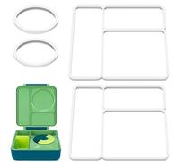 Linkidea Lot de 4 joints de rechange en silicone pour couvercles, ajustement exact, compatibles avec OmieBox, pièces et accessoires étanches et sûrs pour les aliments pour boîte à bento (Blanc)