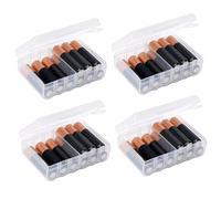 Linkidea Lot de 4 petites boîtes de rangement pour piles AAA, 12 piles AAA, étanches et portables avec trou pour corde