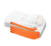 Linkidea Lot de 4 petites pochettes pour économiser du savon, éponge exfoliante douce pour le corps avec boucle pour la main, poche en mousse en maille pour douche et bain, rectangulaire