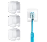 Linkidea Lot de 4 porte-brosses à dents muraux avec couvercle, support suspendu pour dortoir, salle de bains, douche, camping-car, compatible avec Colgate Optic White, Extra Clean, Oral-b Cross Action