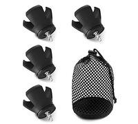 Linkidea Lot de 4 ramasse-balles de golf pour putter, ramasse-balles de golf, pince de préhension pour putter avec sac de rangement en maille (noir)