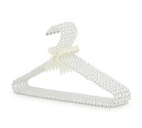 Linkidea Lot de 5 cintres à vêtements en Perles de Perles, cintres élégants en Plastique pour vêtements, Robes, Pantalons, placards et Manteaux (Blanc)