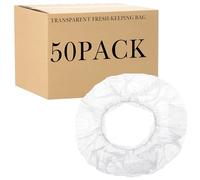 Linkidea Lot de 50 grandes plaques de cuisson et couvercles de bol en polyéthylène transparents élastiques compatibles avec plaque de cuisson de 33 x 45,7 cm, couvercles réutilisables et étanches pour