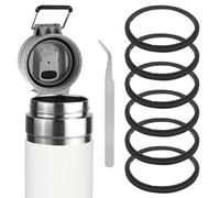 Linkidea Lot de 6 joints de rechange pour bouteille d'eau Stanley Quick Filp GO de 700,4 g/1,020,6 g, joint torique en silicone anti-fuite avec pince à épiler pour couvercle de bouteille, noir