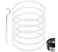 Linkidea Lot de 6 pièces de rechange pour mixeur, joint en silicone, couvercle et kits d'outils de changement, compatibles avec Magic Bullet MBR-1101 250 W, accessoires de mixage (blanc)