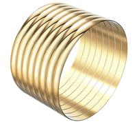 Linkidea Lot de 8 bracelets ronds en acier inoxydable pour femme - Grande taille, XX-Large, Acier inoxydable, Pas de gemme