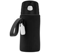 Linkidea Manchon pour Bouteille d'eau Compatible avec Thermos FUNTAINER Tritan 473,6 g, Bouteille en Acier de 340,2 g pour Enfants, Sac Porte-Bouteille d'eau avec étiquette Nominative, Noir