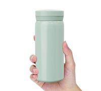 Linkidea Mini Bouteille isotherme 200 ml (7 oz), en acier inoxydable, pour boissons chaudes et froides. Anti-fuites, se glisse facilement dans un sac, une poche ou un sac à main (Vert)