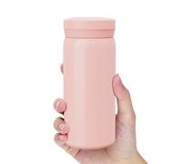 Linkidea Mini Bouteille isotherme 200 ml (7 oz), en acier inoxydable, pour boissons chaudes et froides. Anti-fuites, se glisse facilement dans un sac, une poche ou un sac à main (Rose)