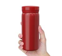 Linkidea Mini Bouteille isotherme 200 ml (7 oz), en acier inoxydable, pour boissons chaudes et froides. Anti-fuites, se glisse facilement dans un sac, une poche ou un sac à main (Rouge)