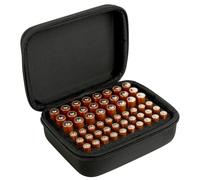 Linkidea Petite boîte de rangement rigide pour piles, support portable et récipient de transport pour 54 piles AA AAA, étui de rangement compact de voyage (noir)