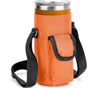 Linkidea Pochette de Transport pour gobelet Compatible avec gobelet Yeti Rambler de 20 oz, Greens Steel Beast, gobelet RTIC, Sac Isotherme en Tissu Oxford avec Poche (Orange)