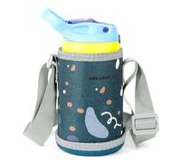 Linkidea Porte-Bouteille à Base Rigide avec Sangle, Compatible avec CamelBak 350 ml/390 ML, Contigo 390 ML, Porte-Bouteille avec bandoulière (Bleu océan)