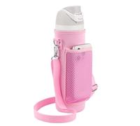 Linkidea Porte-Bouteille avec bandoulière, Compatible avec la Bouteille Owala FreeSip de 24 oz, avec Poche Filet pour téléphone, Rose