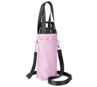 Linkidea Porte-bouteille avec sangle compatible avec les bouteilles YETI Rambler 510 ml et Owala FreeSip 680 ml. Sac bandoulière léger pour bouteille d'eau avec bandoulière pour voyage. (Rose)
